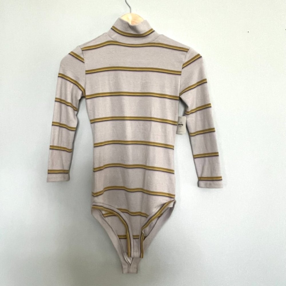 Free people stripe mockneck bodysuit
